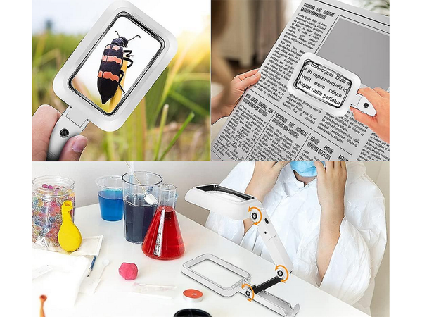 Jeweller's desk magnifier large 3x 18 led foldable