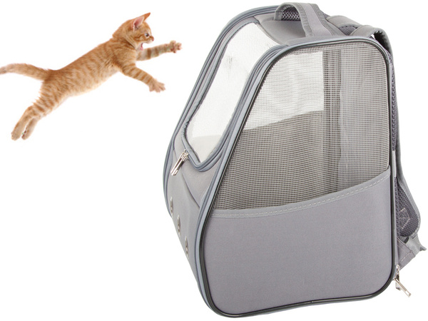 Bolsa de transporte mochila para gato perro conejo ventana trasera ventilada