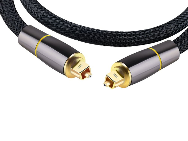 Optisches kabel 2m geflochten toslink digital hq vergoldete anschlüsse