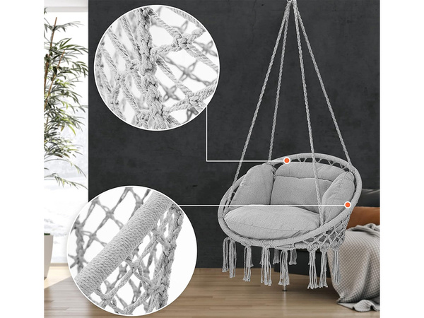 Hamaca con cojín silla colgante columpio nido de cigüeña casa de jardín boho