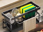 Sink basket sponge organiser liquid kitchen utensils metal drip tray