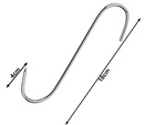 Ganchos para ahumar salchichas 10pcs acero grande