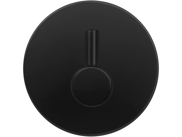 Ühe konksuga ümmargune rätikukang isekleepuv must teras