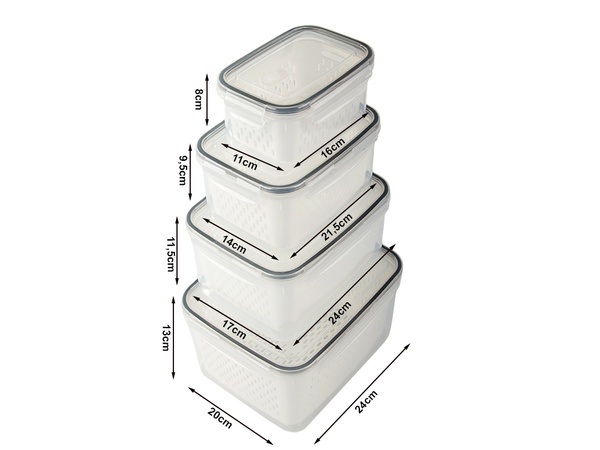 Kitchen food containers with basket container with seal 4 pcs