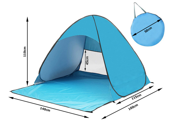 Beach tent self folding uv protective family bag set