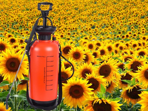 NYOMÁSPERMETEZŐ KERTI KÉZI PERMETEZŐ HOSSZÚ LÁNDZSA 8L ÖVVEL