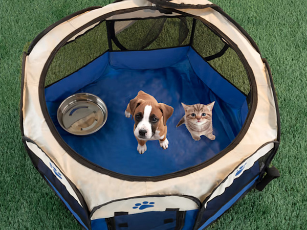 Enclos pliable pour chien lit pour animal de compagnie cage pour chat grand chenil léger