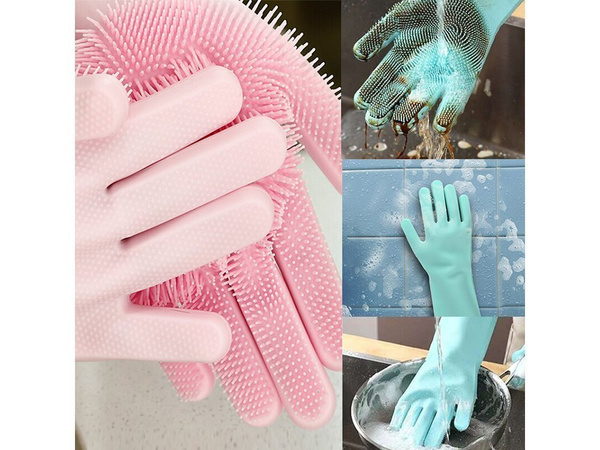 Dishwashing gloves silicone kitchen scrubber