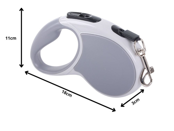 Laisse automatique 5m pour chien jusqu'à 15kg avec cadenas strong long