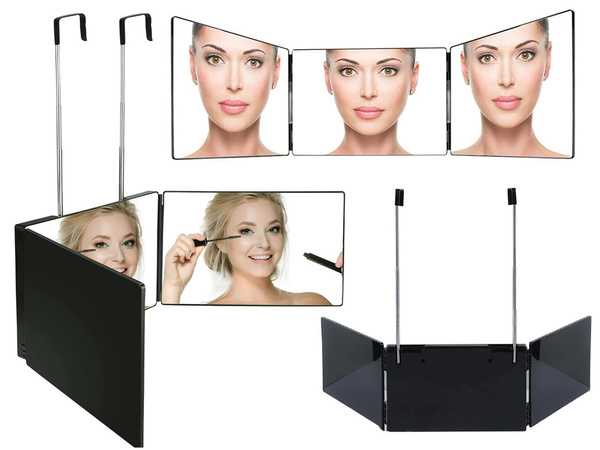 3-part folding wall-mounted cosmetic mirror