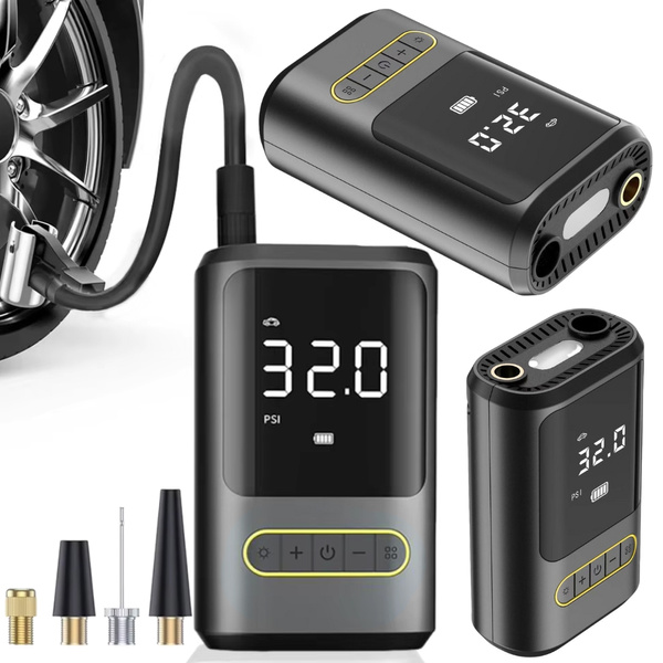 Pompe à vélo électrique pour vélo voiture compresseur lampe de poche 10 bar lcd