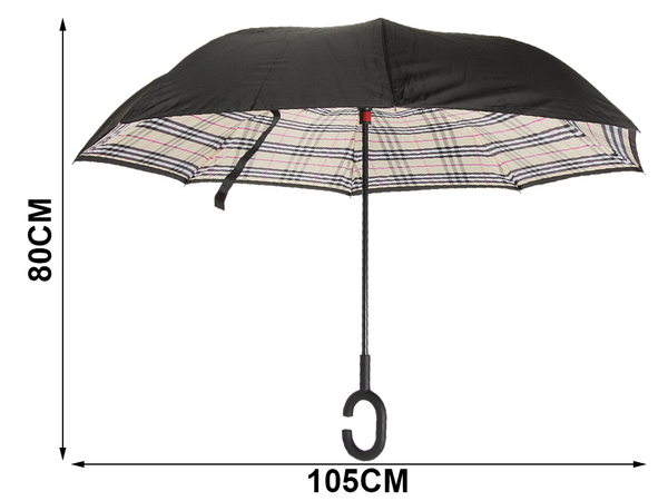 Parasol parasolka odwrócony składany odwrotnie mocne druty solidny stojący