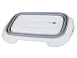 Cuvette pliante en silicone avec évacuation du linge
