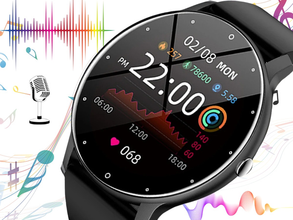Smartwatch women's watch men's rubber strap sport bluetooth calls