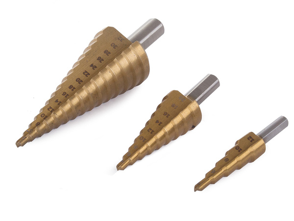 Mèches coniques 3 pcs hss tytan