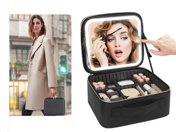 Cosmetic case cosmetic case travel organiser casket led mirror