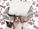 Dog bed soft comfortable fluffy bed with cushion size l