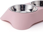 Dvigubas dubenėlis šuniui ar katei metalinis 2 dubenėliai bufetas