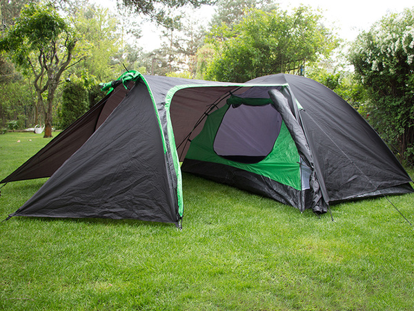 Tienda turismo 3 personas 2 entradas mosquitera camping impermeable