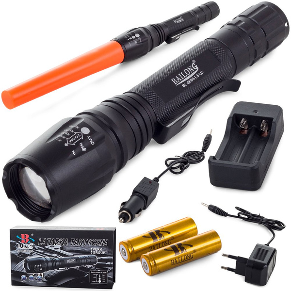 Bailong linterna led cree zoom táctico xm-l3-u3
