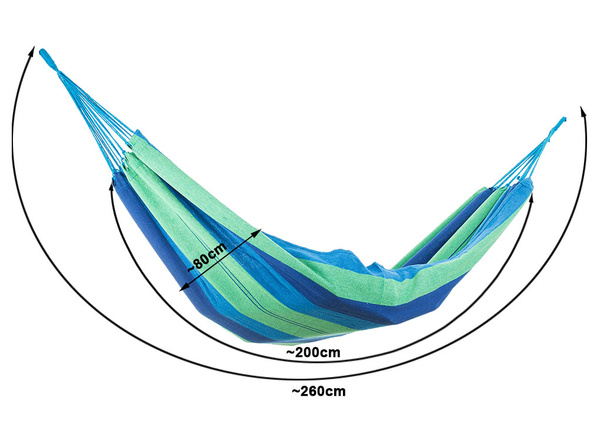 Színes csíkos kerti hammak egyszerű 200x80 pocket etui