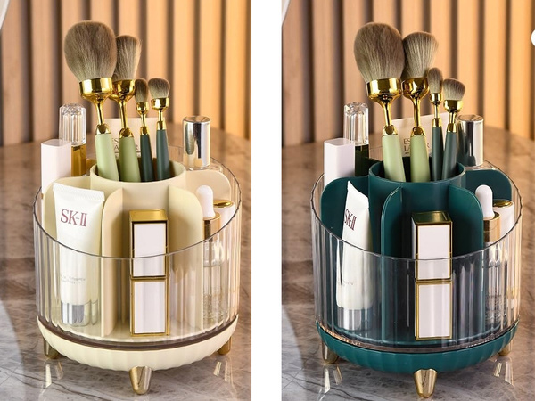Organisateur cosmétique bijoux rotatif 360 pour pinceaux de maquillage coffret