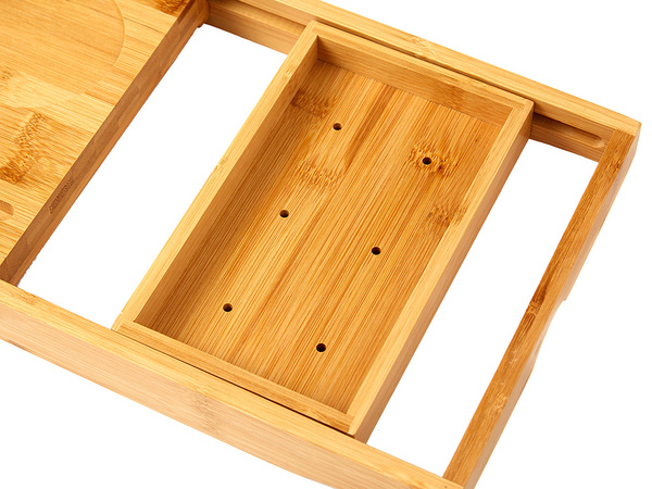 Nastavitelná velká bambusová lázeňská polička na vanu