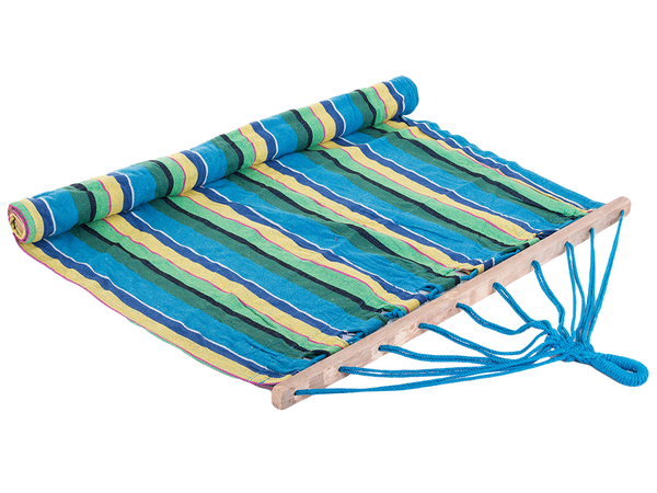 Garden hammock reinforced striped coloured wood rocker swing 200 x 80