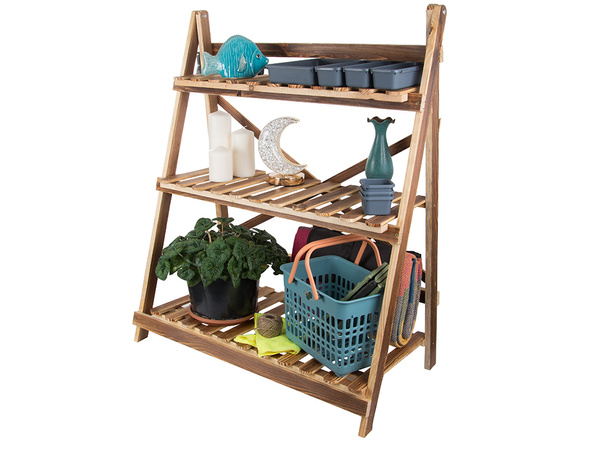 Blumentopf hochstehendes holzblumenbeet 3-stöckiges bücherregal