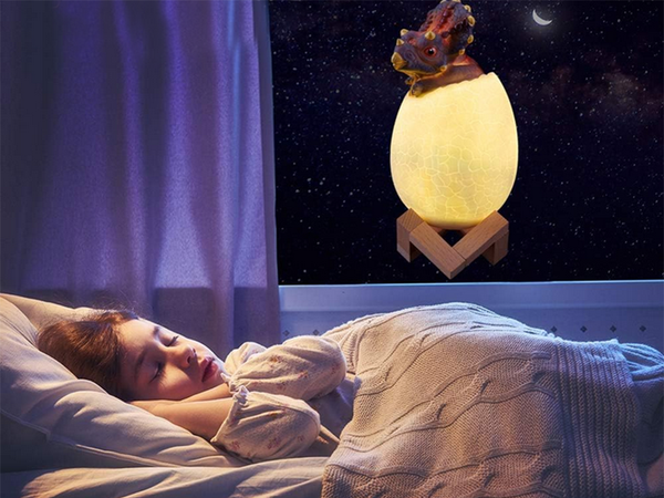 Dinoszaurusz éjszakai fény triceratops tojás rgb led világító tojás gyerekeknek