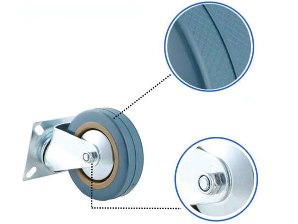 Mēbeļu kronšteins 4 collu ritošais metāls mēbeļu ratiņiem quiet 100mm