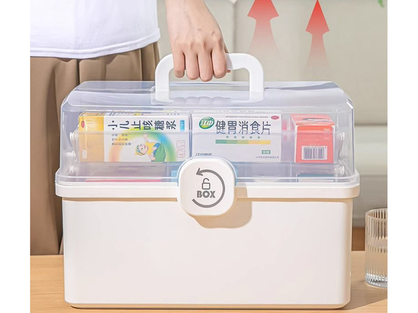 Medicamente organizator container cutie medicament cabinet mare cutie cu fermoar