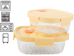 2 recipientes de vidrio para alimentos con tapa bolsa térmica resistente al calor