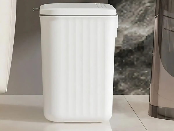 Corbeille de cuisine avec couvercle pour porte de placard blanc 9l