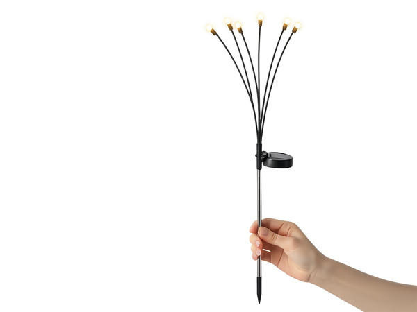 LUMINI SOLARE DE GRĂDINĂ BILE 2 PIESE CU 6 LUMINI LED FIECARE, LUNGIME 70 CM