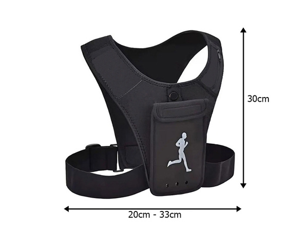 Gilet de course à pied avec réflecteur sac de sport porte-téléphone