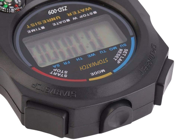 Digital electronic stopwatch with compass timer