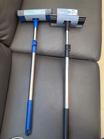 Limpiador de ventanas rasqueta con esponja telescópica palo para ventanas espejos suelos