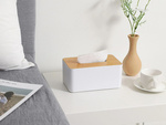 Caja para pañuelos de papel, organizador, pañoleta de bambú