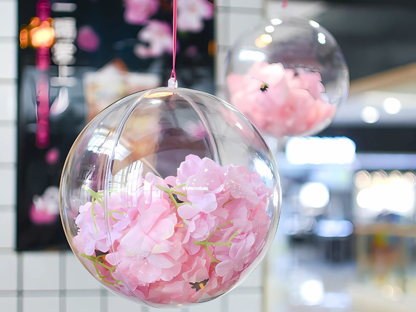 Bule acrilice transparente 8cm plastic fără scame 12pcs