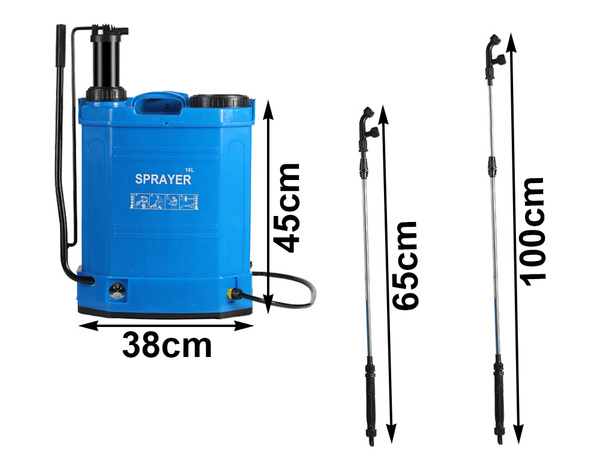 SCHNURLOSES 2IN1 DRUCK-RÜCKENSPRÜHGERÄT GARTENLANZE 16L