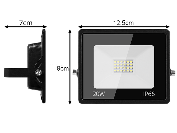 Floodlight halogen spotlight led 20w 6000k outdoor waterproof ip66