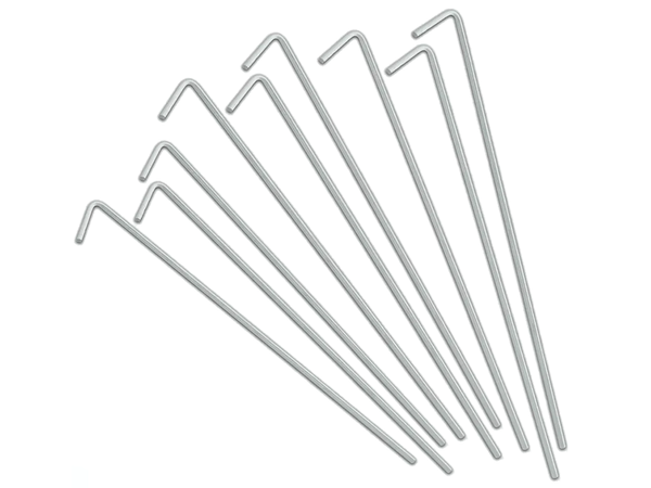 Tent pillars anchor pigs steel 24m 10pcs hook & lamp; loop pins