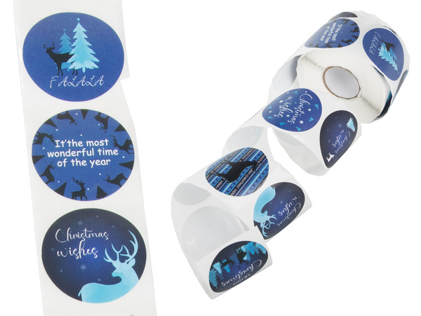 Christmas decorative stickers on roll of 500 pieces merry christmas