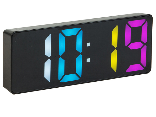 RÉVEIL DIGITAL THERMOMÈTRE ÉLECTRONIQUE ALARME COULEUR DATE SNOOZE