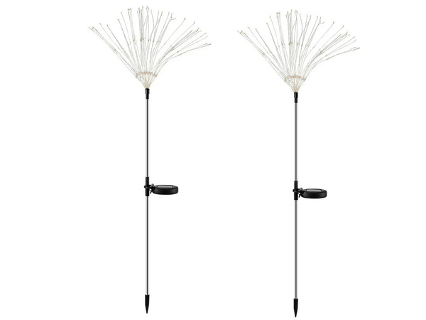 LÁMPARA SOLAR LED PARA JARDÍN CON SOPLADOR DE FUEGOS ARTIFICIALES EN UN PALO PARA JARDÍN