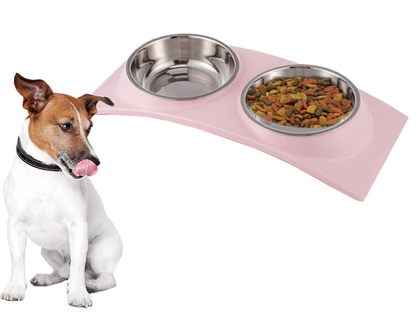 Vasos de metal para perros y gatos 2pc set 0.4 l