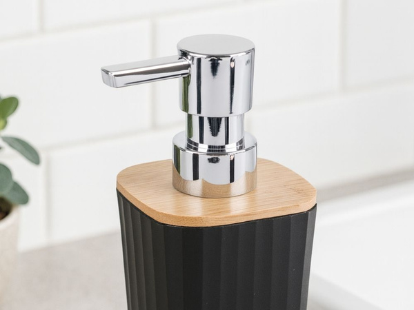 Badezimmer-set badezimmerbürste wc-spender abfallkorb bambus 6 teile