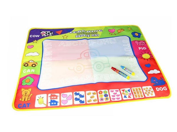 Tapis d'aquarelle grandes lettres chiffres éducation
