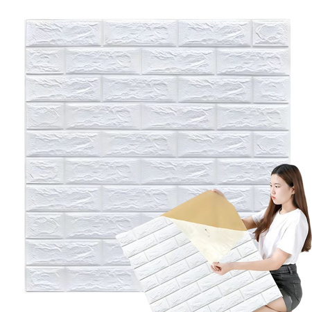 Stěnové panely 3d cihla bílá tapeta samolepící dekorativní pěna